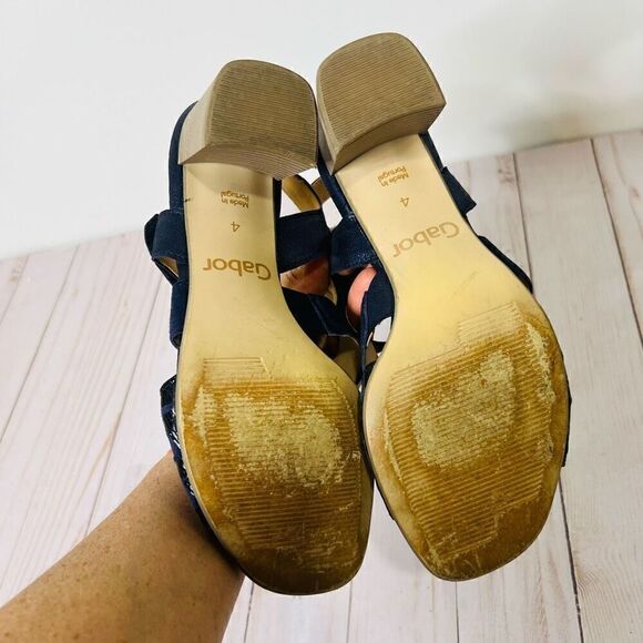 Gabor Bluette Mississippi Midnight Blue Leather Sandals - Picture 6 of 8